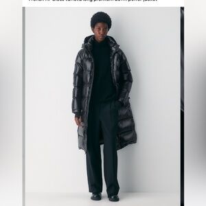 Aritzia SuperPuff Coat in high gloss black